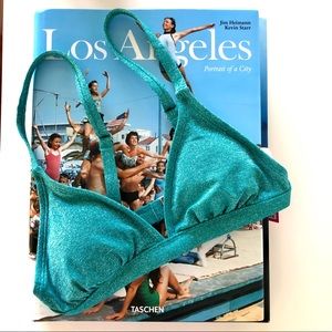 Xhilaration Turquoise Triangle Bikini Top NWT